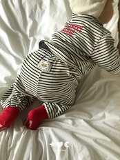 韓国子供服 / LALALAND / 26Autumn / ベベ ストライプ 裏毛パンツ / 秋服 / ベビー *6M~18M*