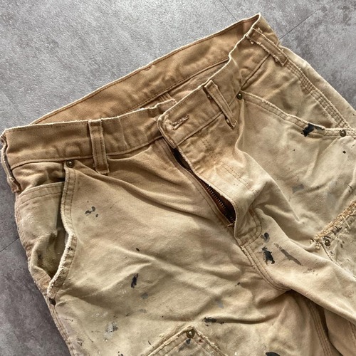 00s 襤褸 ブラウン ダブルニー Carhartt B130 31×32 詳細写真4