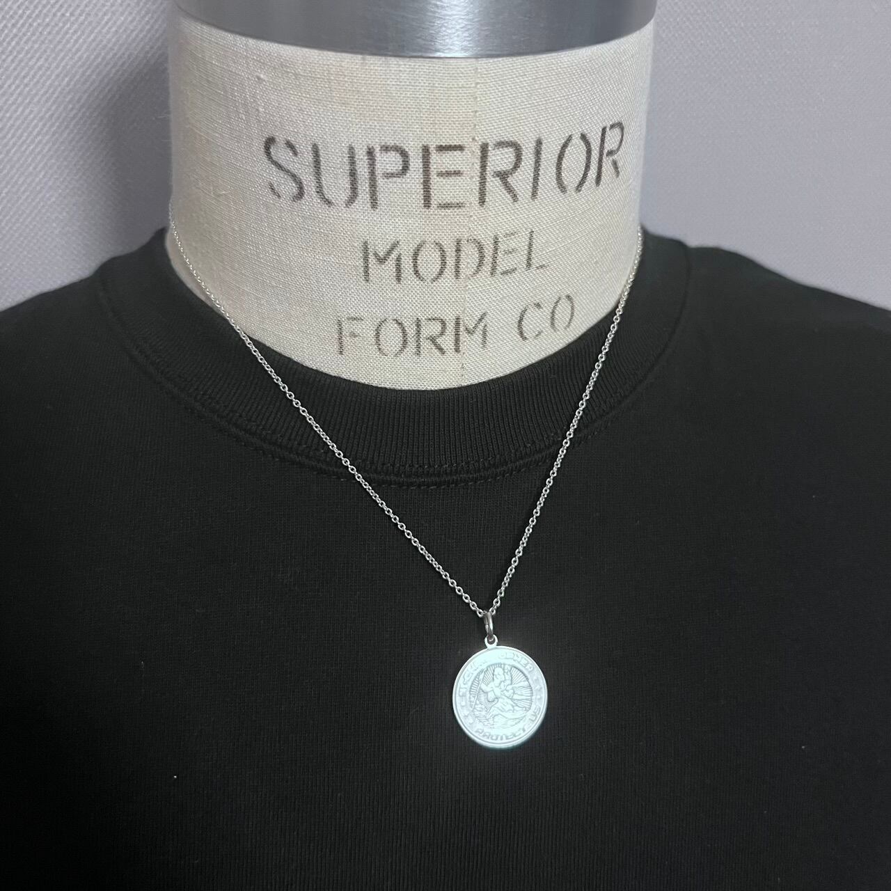 OLD TIFFANY & CO. St. CHRISTOPHER Medal Charm Necklace Sterling