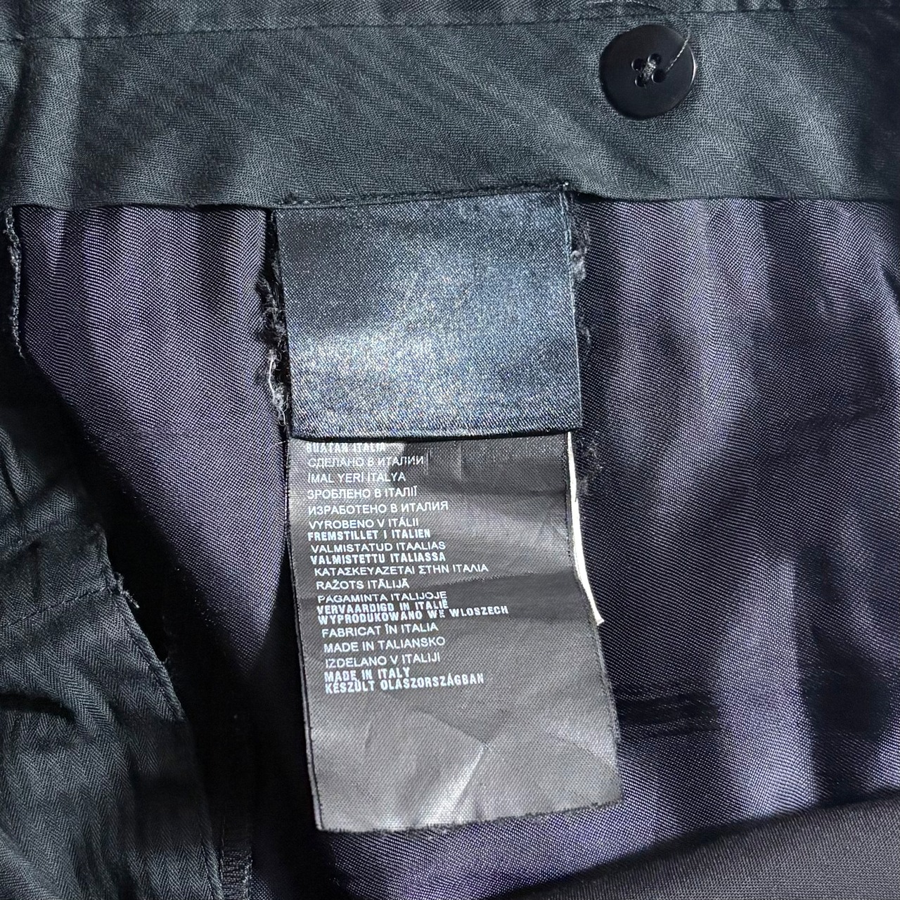 PRADA black wool slim slacks