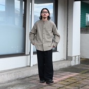 山内(ヤマウチ)、ウォッシュドウールリネンツイル・ツナギパンツ、ウールシャギー・スタンドカラーシャツジャケット