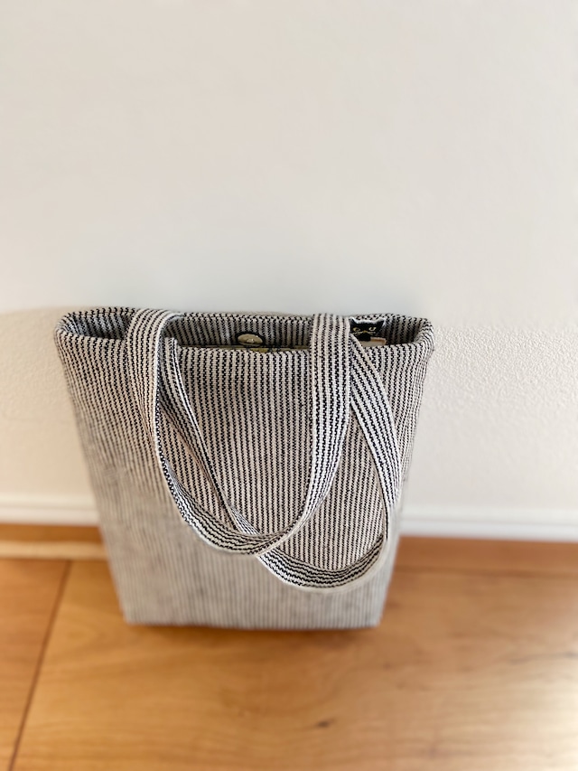 Hand-woven mini bag / pinstripe 手織りミニバッグ  ピンストライプ