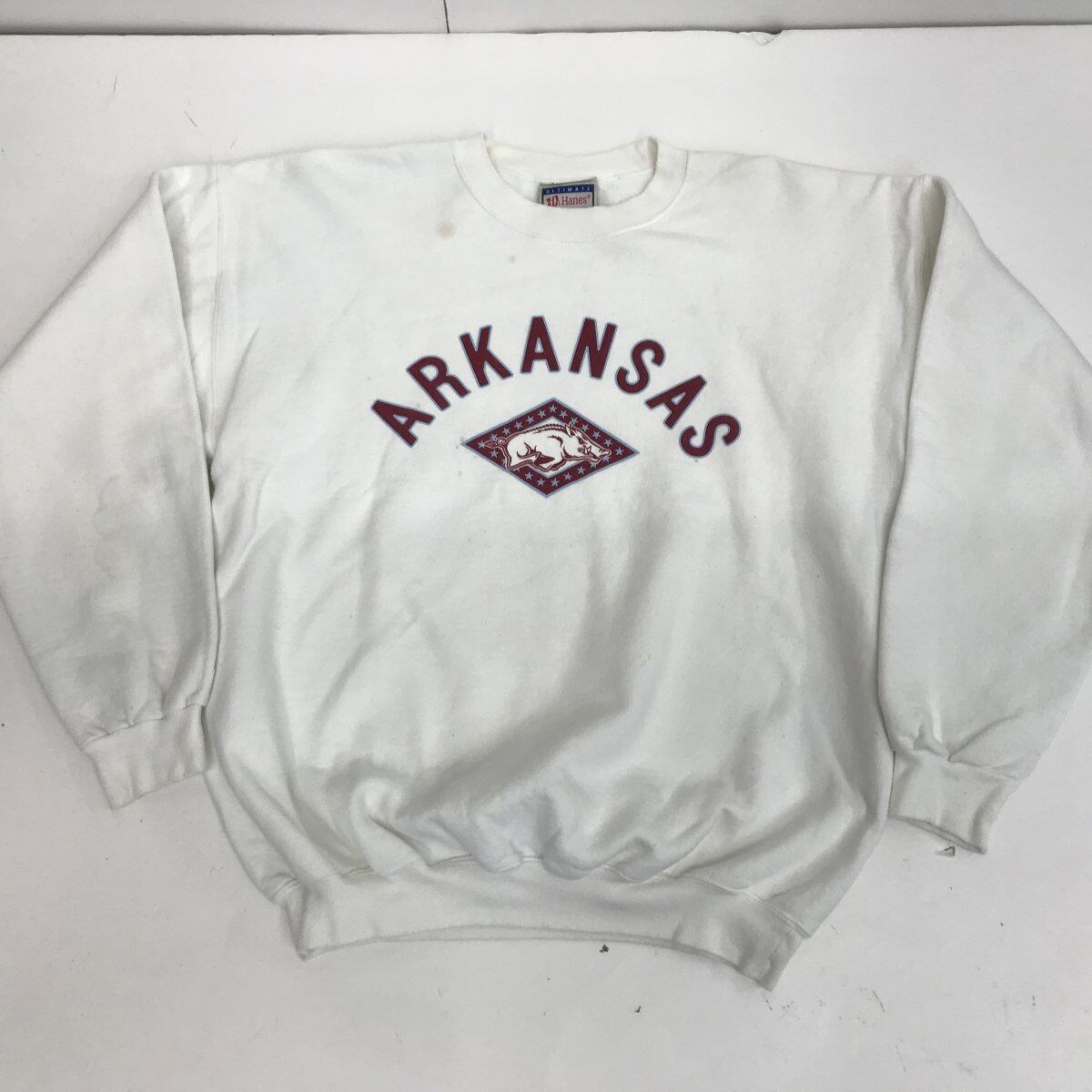 HANES ULTIMATE COTTON ヘインズ ARKANSAS カレッジプリント