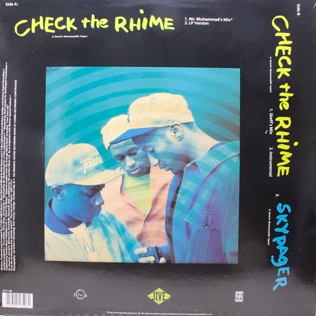 A Tribe Called Quest / Check The Rhime [JIVE T 284] - 画像2