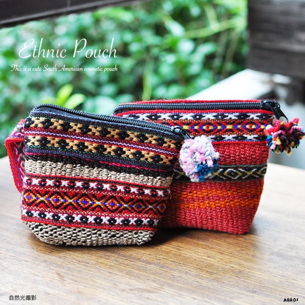送料無料 メール便発送 】 民族ポーチ コスメポーチ 化粧ポーチ ポーチ