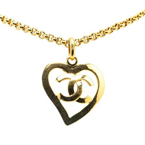 シャネル ヴィンテージ ココマーク ハート モチーフ ネックレス ゴールド メッキ レディース CHANEL 【中古】