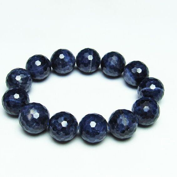 サファイア ブレスレット 128面カット 17mm 111-25355