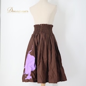 フラダンス 衣装 パウスカート ブラウン系 エムエムジェイ 日本製 ハワイアンプリント アロハ フラ ダンス レッスン 練習 ダンサー 踊り子 シングル スカート 華やか 鮮やか かわいい おしゃれ 上品 大人っぽい フレア ふんわり 軽やか パープル系 茶 紫 フラダンス衣装 ハワイアンスタイル ダンス衣装 ダンスレッスン ダンスウェア
