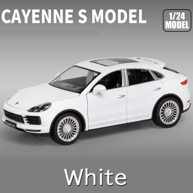 ポルシェ カイエン ターボ 1/24 ミニカー 全3色 ライト点灯 エンジンサウンド 合金モデル 模型 ジオラマ