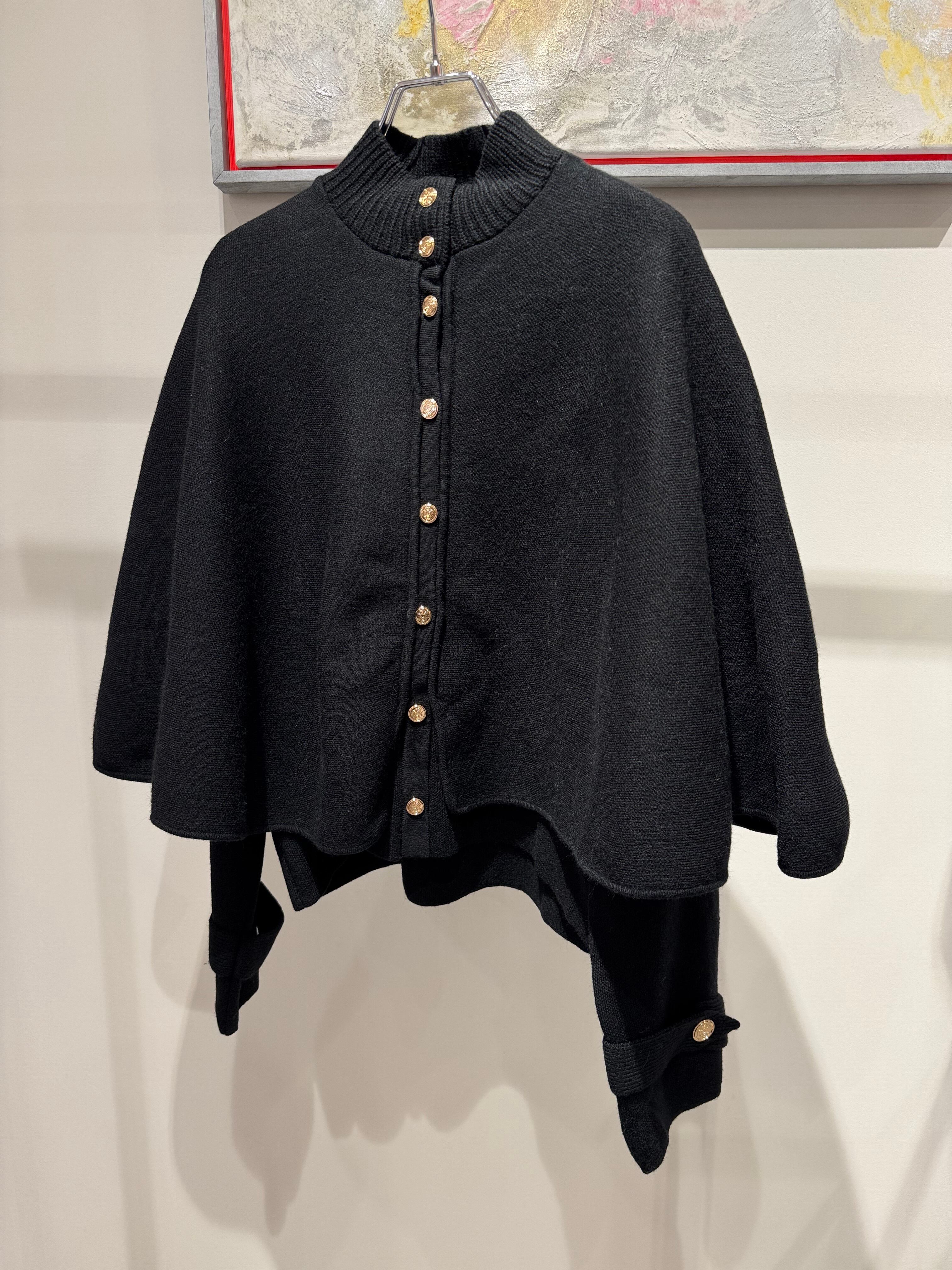 knit cape layerd cardigan