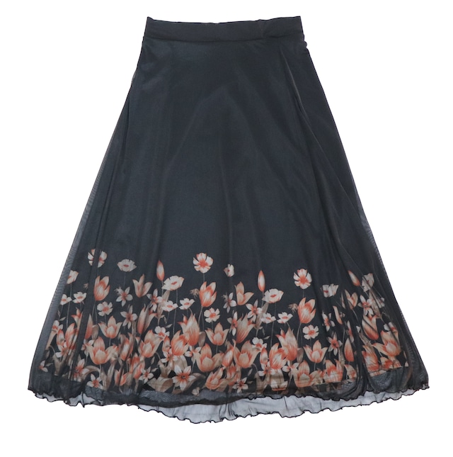 flower mesh long skirt