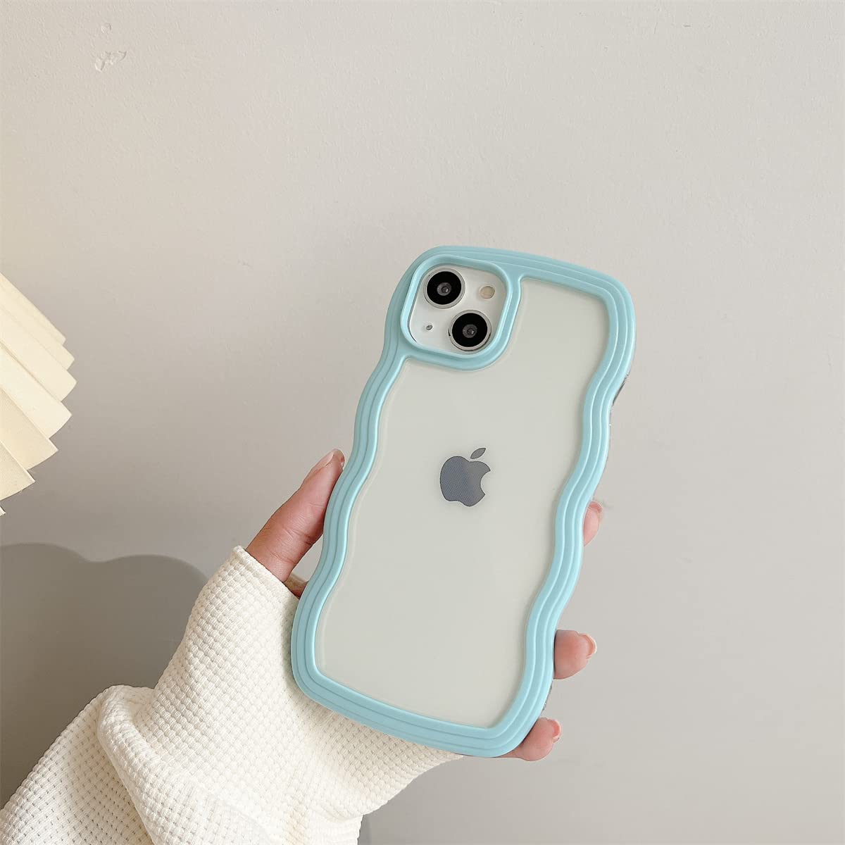 【在庫のみ】iphone14 ケース 韓国 おしゃれ シンプル ブルー 波状エッジ 透明 クリア 2in1 あいふぉん14 ケース iphoneケース 創意 個性 超軽量 薄型 スマホケース スマホカバー 指紋防止 擦り傷防止 全面保護 アイフォン14 ケース 耐衝撃 衝撃吸収 携帯カバー 携帯ケース 人気iphone ケース ランキング(Type 5)