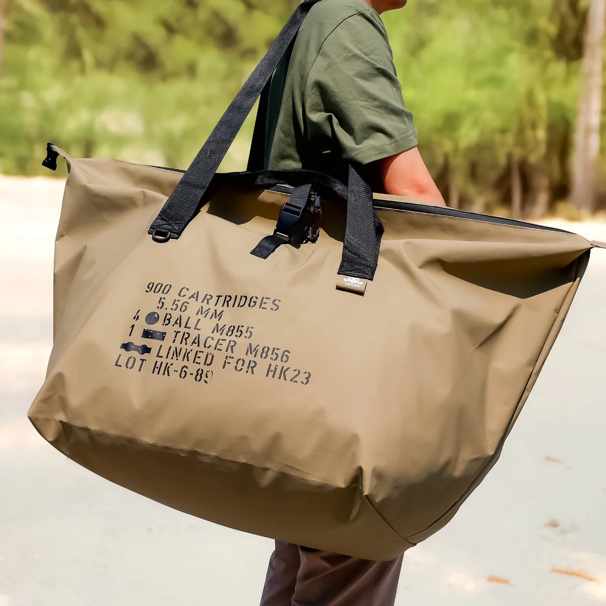 米軍 実物 耐水ラバートートバッグ 防水トートバッグ120 TAN[satelliteサテライト] | GunPlay'sWorks