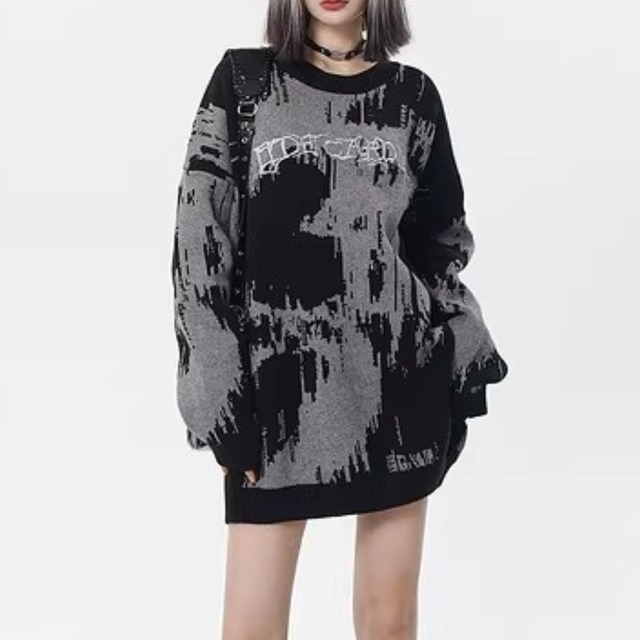 Street Style Embroidered Knit Sweater (ME308)