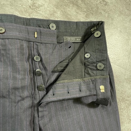 00s old PRADA stripe イタリア製 48 slacks 詳細写真4