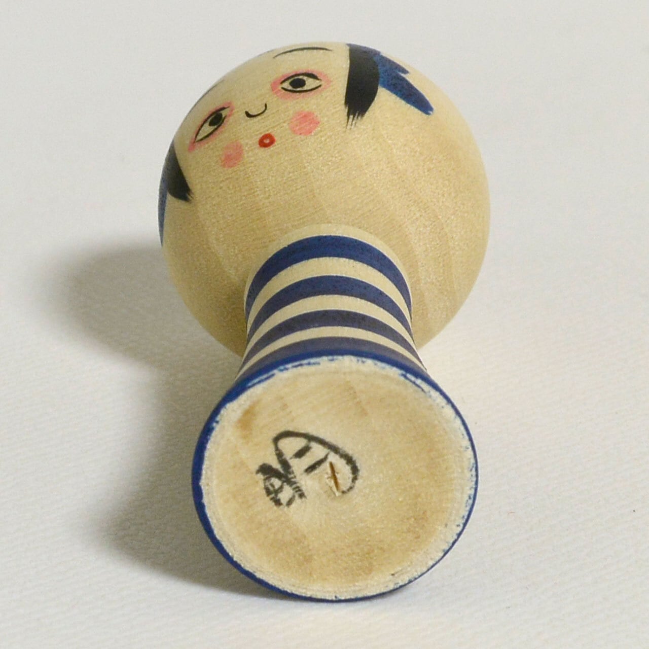 青のこけし（青のシリーズ） 約2寸 約6cm 鈴木明 工人（作並系）#2282