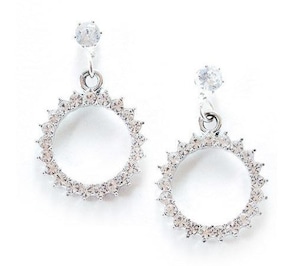 silver 925 circle premium earring