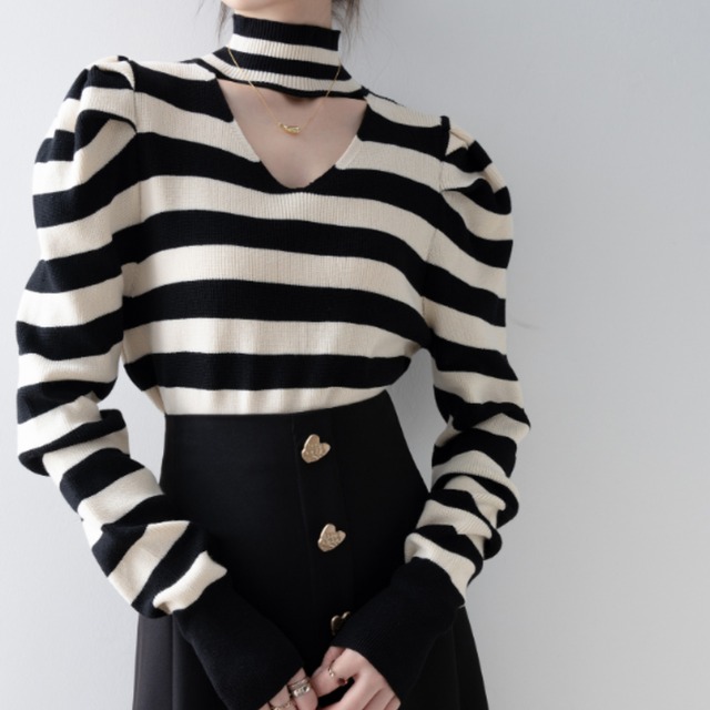 choker color stripe knit LA2501201