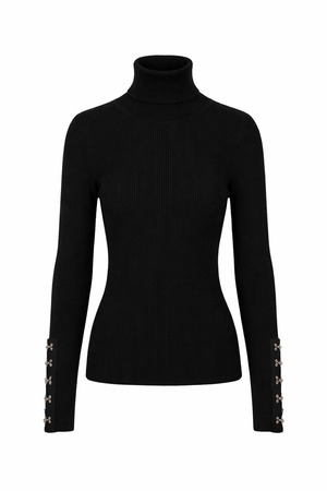 メゾンマヴェリックプレゼンツ  Hook Detailed Rib Turtleneck