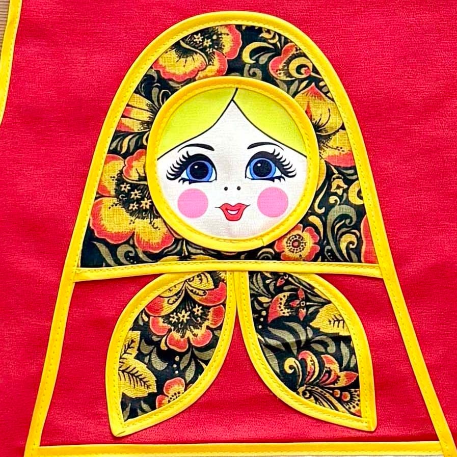 マトエプロン(赤 / ホフロマ柄)