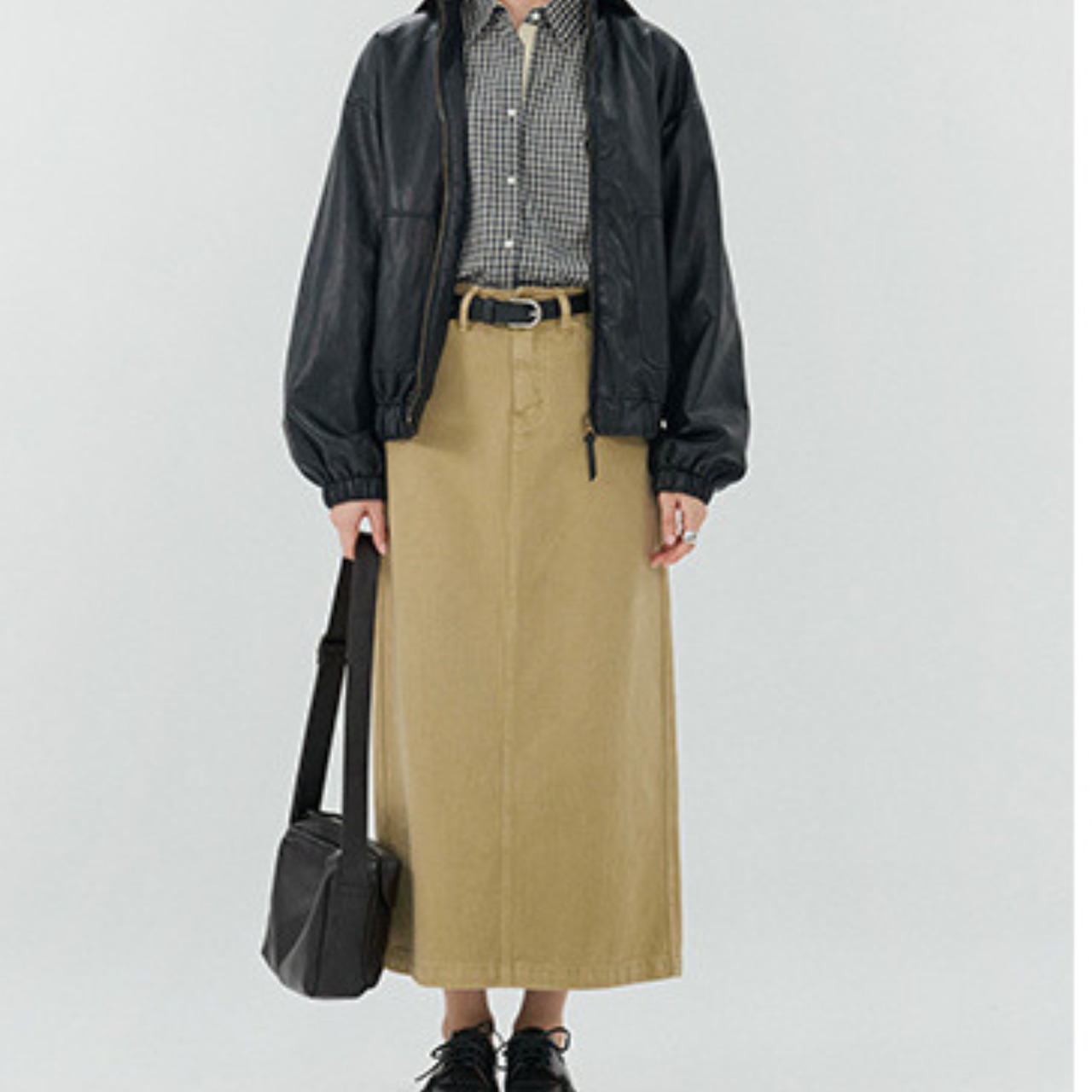 Front Seam Midi Tight Skirt【4color】 T4378