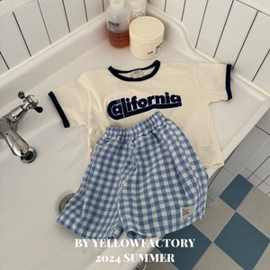 【 yellow factory】カリフォルニアTシャツ 80〜120cm アイボリー240531