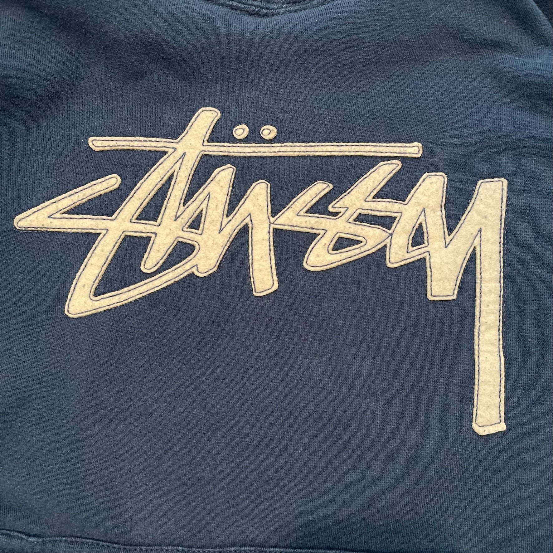 【80s】黒タグ USA製 STUSSY スウェット 刺繍ロゴ ワンポイント