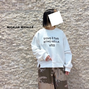 【MICALLE MICALLE】ZIPデザイン2WAYロゴトレーナー（MML108TEA）
