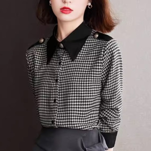 レディース トップス シャツ ブラウス  デート ミディアム丈 袖あり 長袖 襟付き スリム 切り替えデザイン 前開き かわいい 大人可愛い きれいめ シンプル カジュアル 上品 おしゃれ お洒落 レトロ 大人女子 こなれ感 ラフ ラブリー キュート ガーリー 個性的 クール モード系 エレガント モダン 主役級 存在感 抜け感 レディース デート お出かけ 女子会 休日 着回し 普段使い ファッション コーデ スタイル モテ プレゼント 定番 トレンド インスタ映え