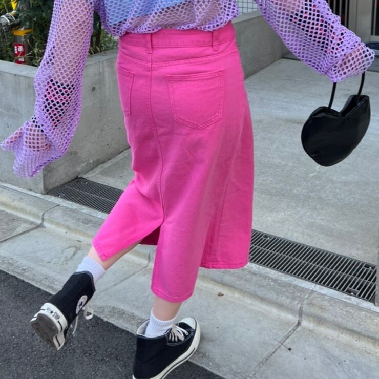 カラーデニムスカート_LN01440