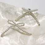 パールリボンピアス チタンポスト 低アレルギー 入学入園 オケージョンにおすすめ