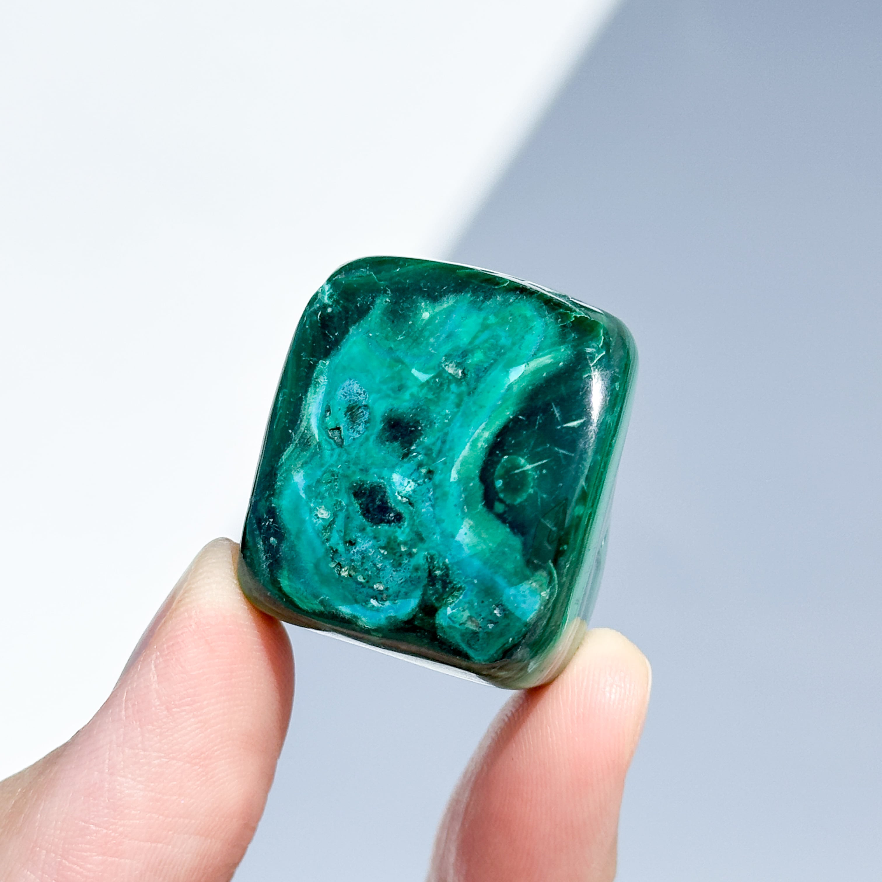 マラカイト with クリソコラ(マラコラ) タンブル13◇ Malachite with Chrysocolla ◇天然石・鉱物・パワーストーン