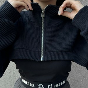 zipup fleece layer tops／black