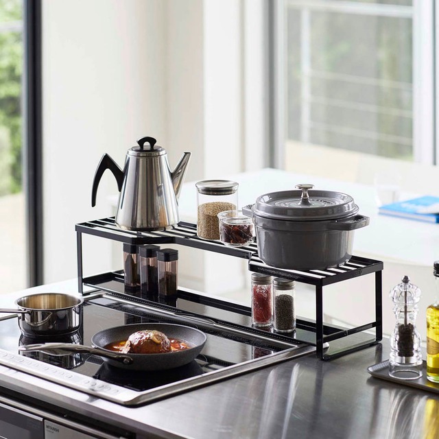 ガスコンロ汚れ防止カバー 山崎実業 Tower タワー コンロ奥ラック排気口カバー付き 60cmコンロ用 ブラック Sportus ガスコンロ汚れ防止カバー 山崎実業 Tower タワー コンロ奥ラック排気口カバー付き 60cmコンロ用 ブラック Sportus