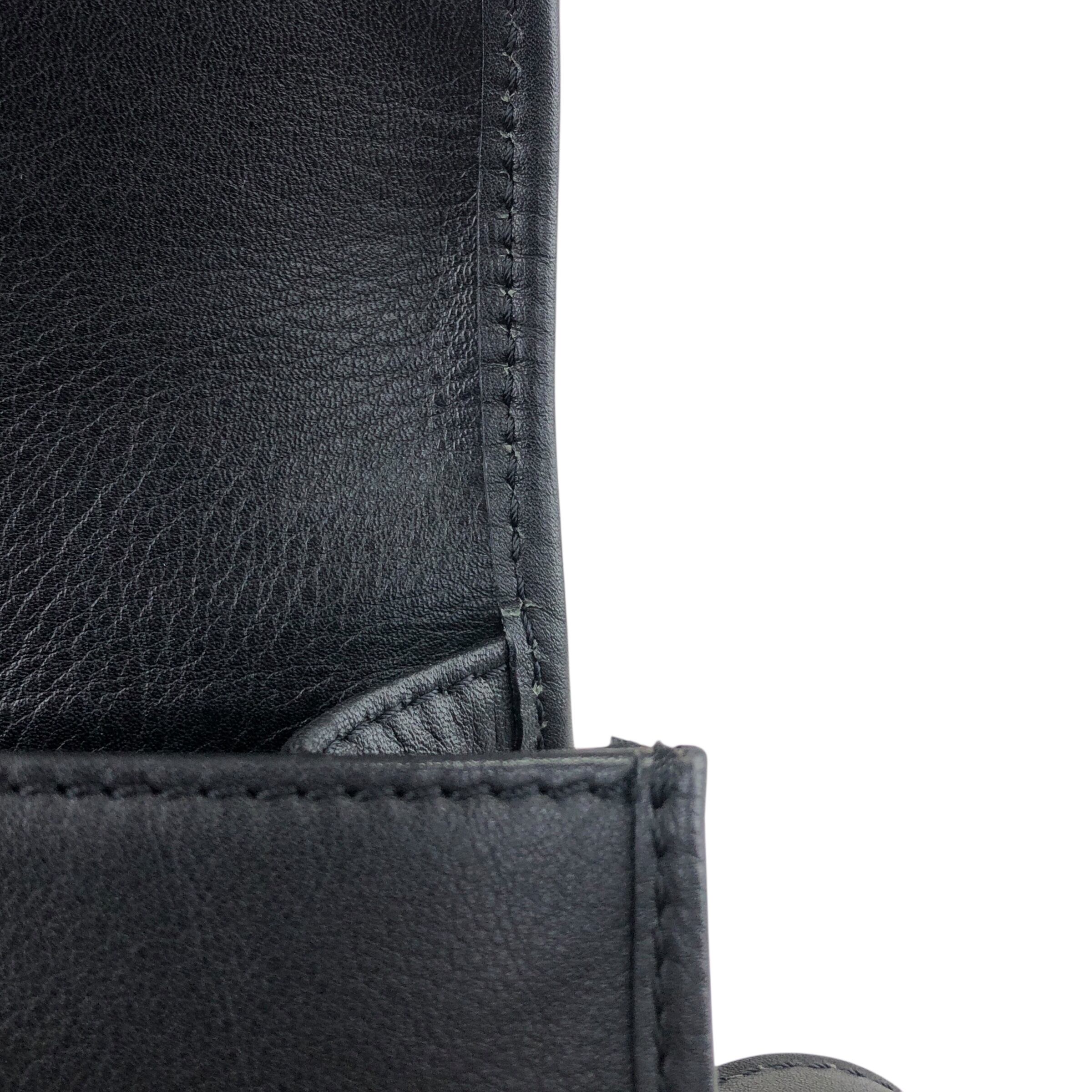 CELINE セリーヌ ショルダーバッグ ブラック ガンチーニ レザー クロス