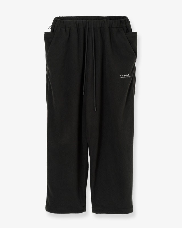 EX FLEECE WIDE TAPERED PANTS (BLACK)