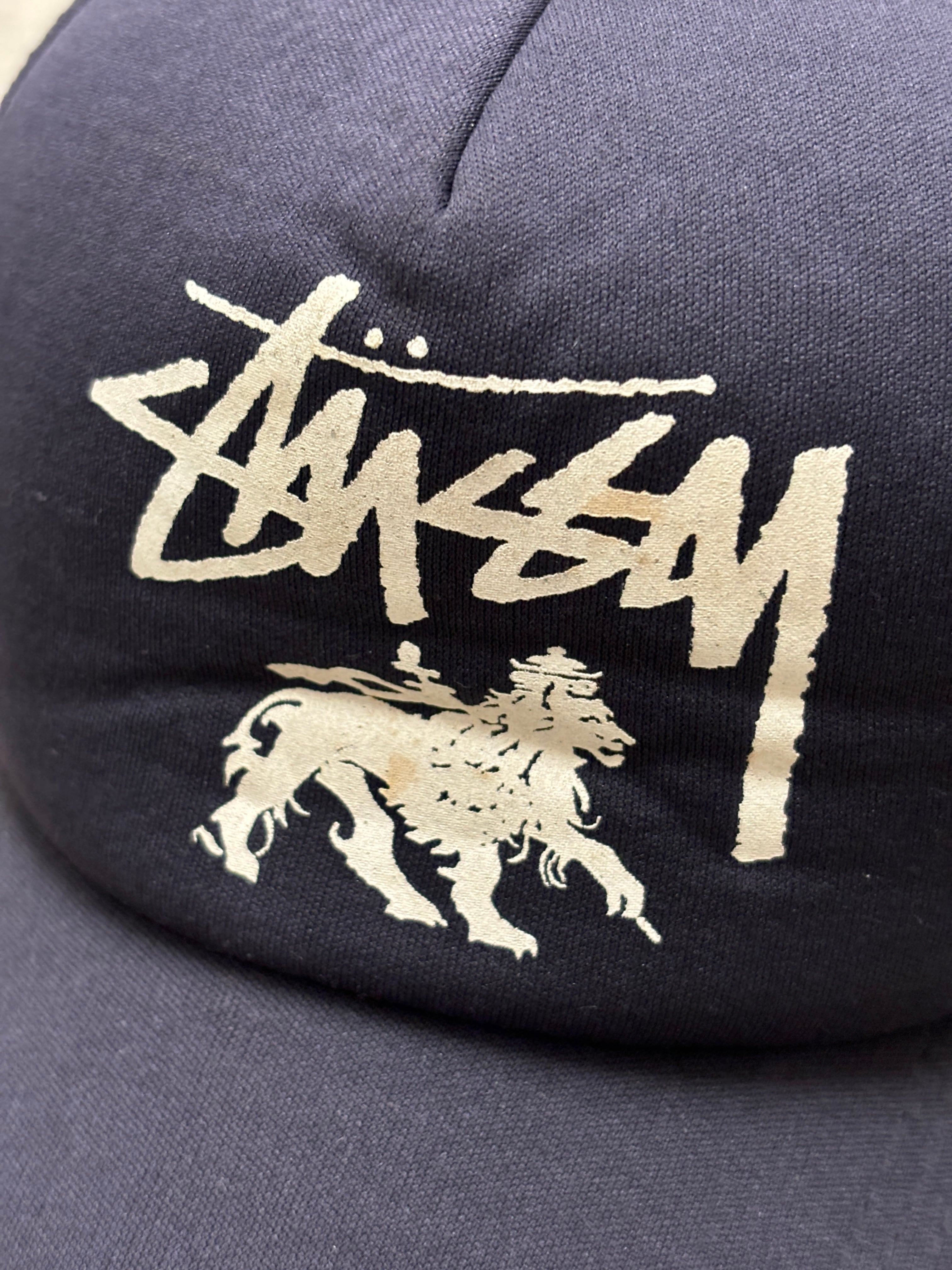 00s OLD STUSSY/Rasta Lion print Mesh Cap/Free/ラスタライオン 00s OLD STUSSY/Rasta Lion print Mesh Cap/Free/ラスタライオン