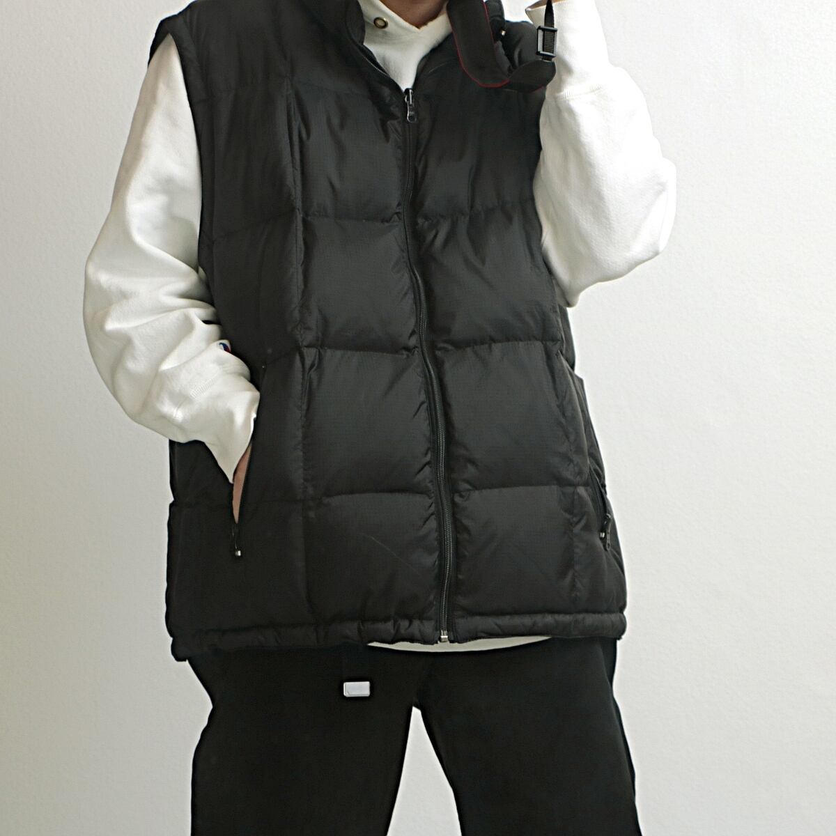 90s~ GAP ギャップ リバーシブル 2way ナイロン ダウンベスト 古着 used