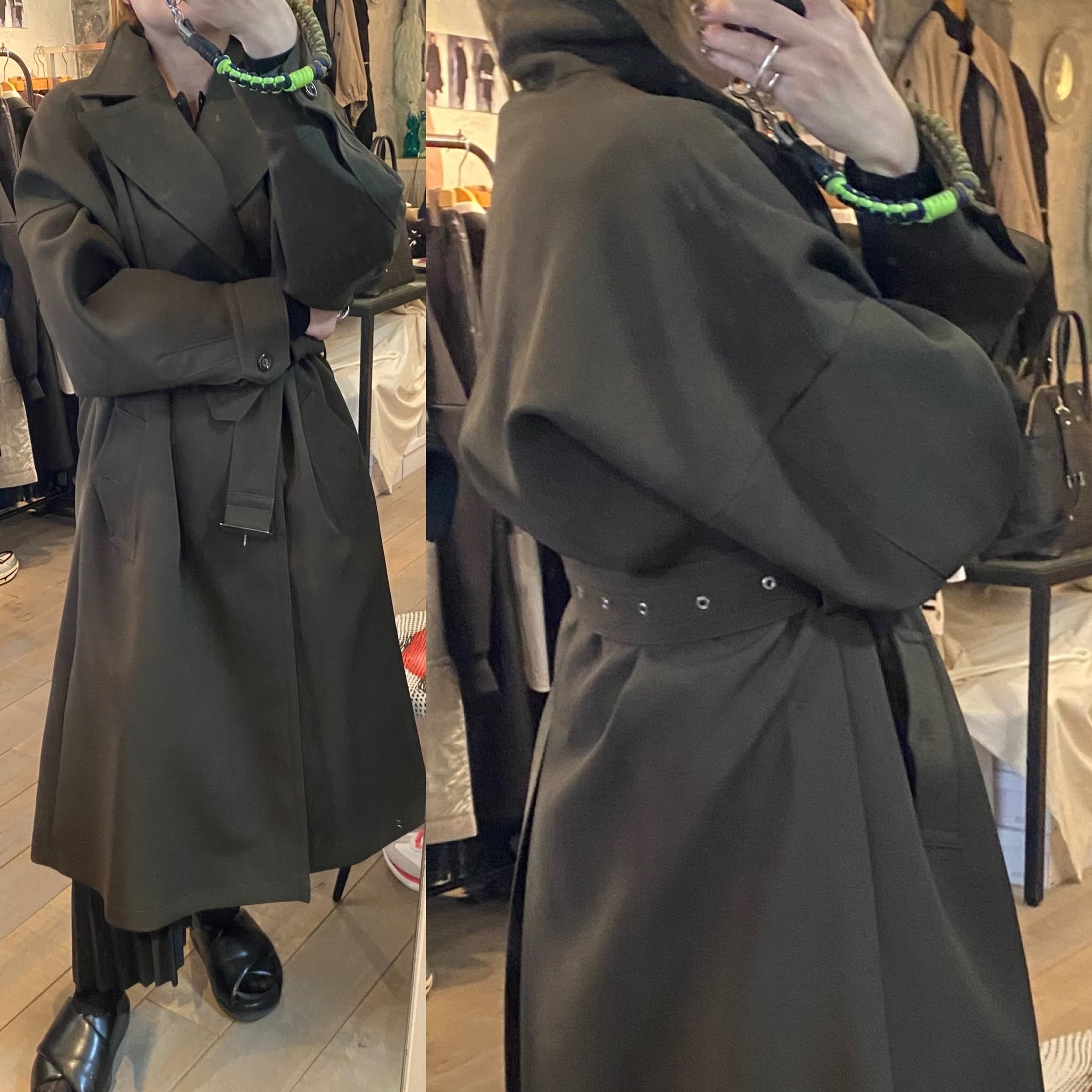 UJOH ウジョーWool Serge オフィサーフレアコート黒★12万円★新品 UJOH】Officer Flare Coat | saumurkyoto