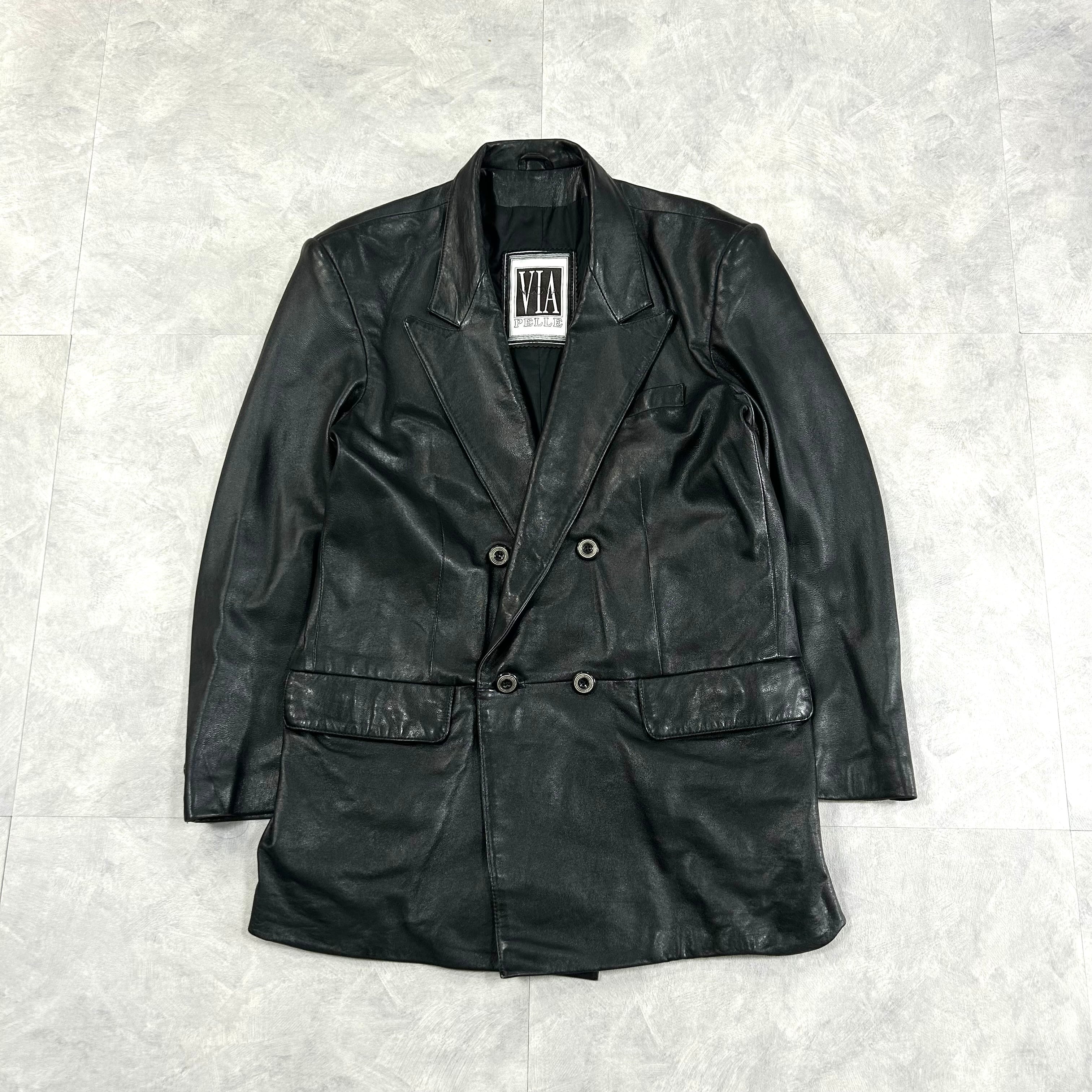 美品 50s 60s イタリア軍 イタリア警察 ポリスマン レザー カーコート
