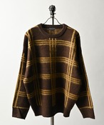 VOLUNTAS Mohair touch shaggy crew knit (BRN-D) 334013