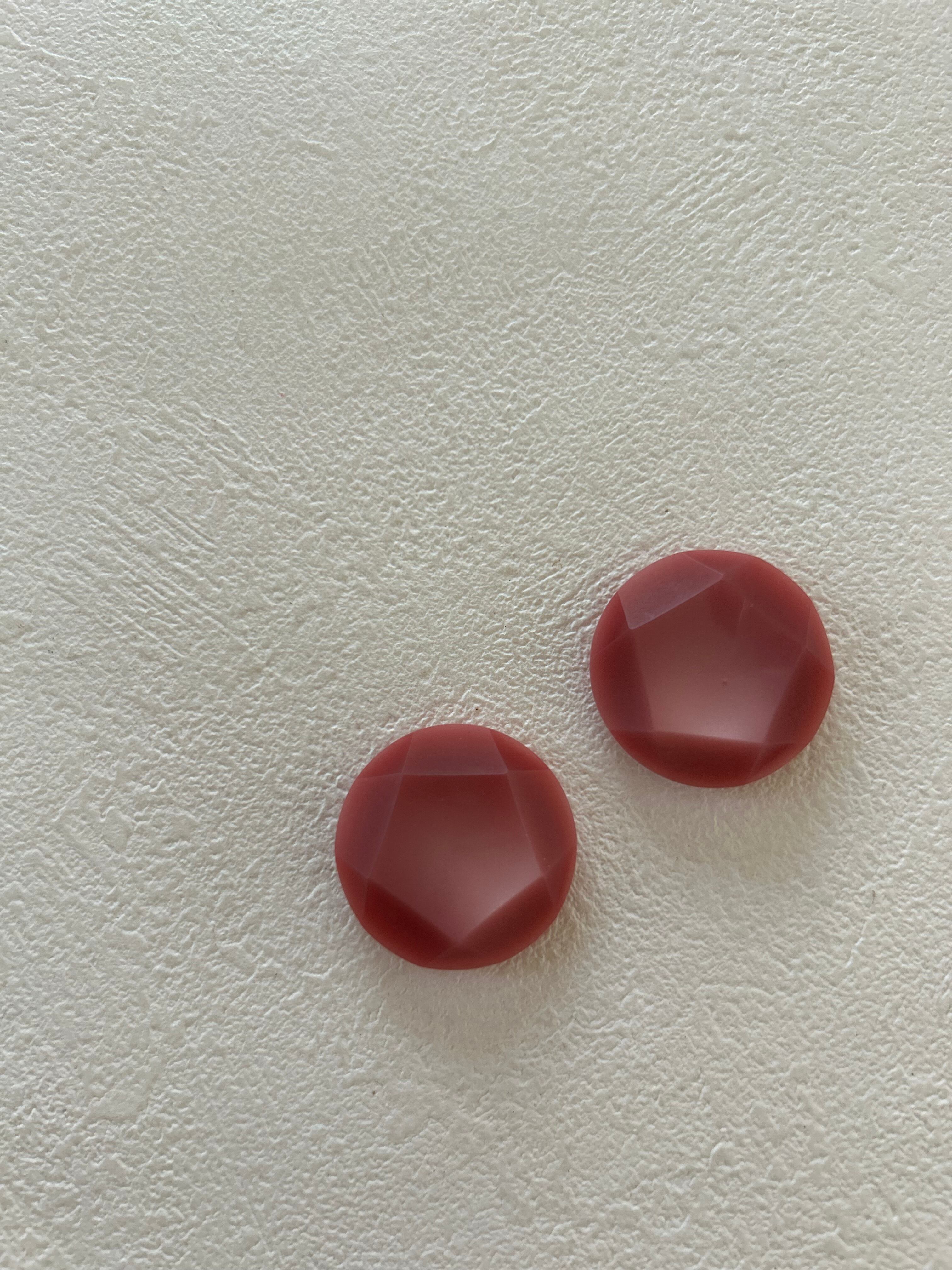 Japanese Vintage ボタン グラデーションピンク 27mm プラスチックボタン ペンタゴン 昭和レトロ アクセサリーパーツ 装飾材 カルトナージュ