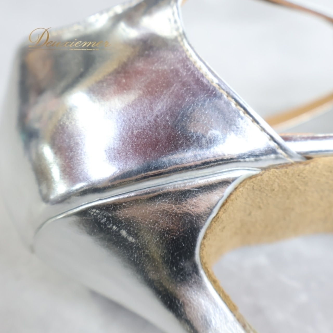 社交ダンス 衣装 スタンダード シューズ 23cm 23.5cm シルバー系 MARCHEN 靴 くつ ヒール ラメ キラキラ ストラップ 華やか 上品 高級感 派手 目立つ パーティー ダンス衣装 イベント