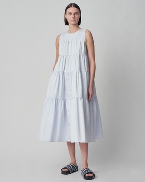 【CO】Sleeveless Tiered Dress in Cotton Poplin