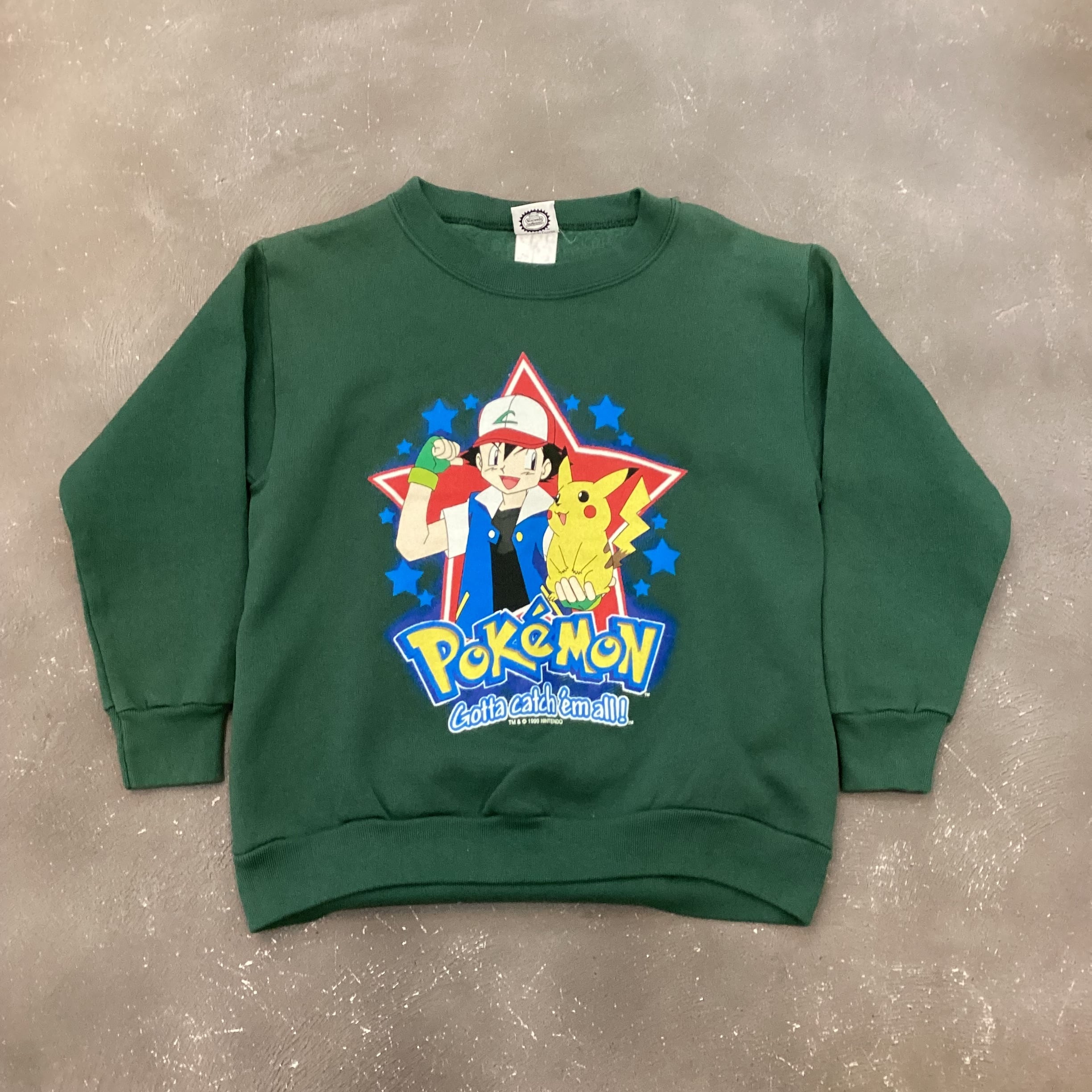 90s Nintendo POKEMON Printed Sweat Shirt KIDS SIZE 90年代 1999年