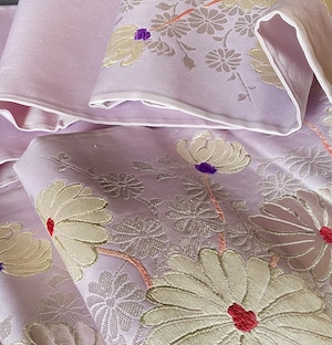 〈薄紫の野菊の袋帯〉SALE  織り出し　気品　オトナ可愛いい帯　トール　アンティーク風