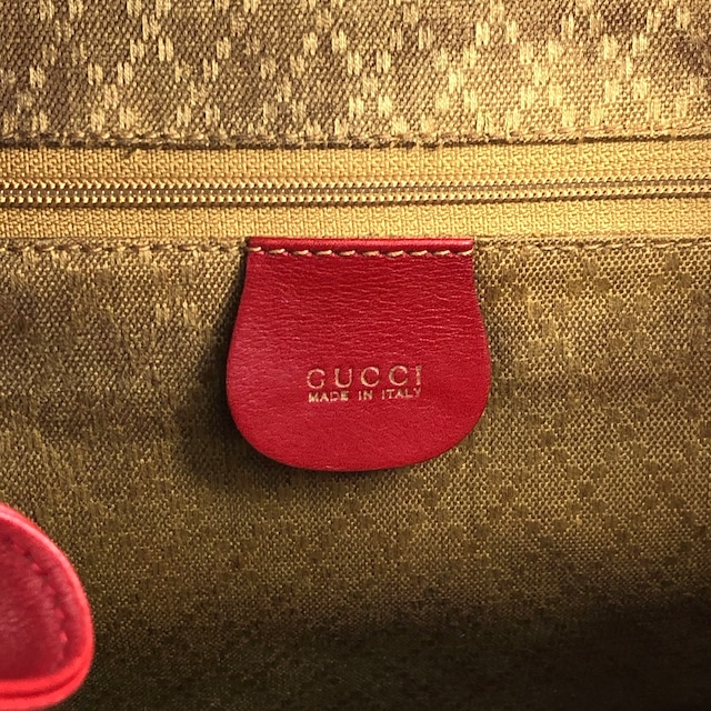 GUCCI グッチ バックパック レッド バンブー レザー ダブルポケット vintage ヴィンテージ オールド 3pzj72