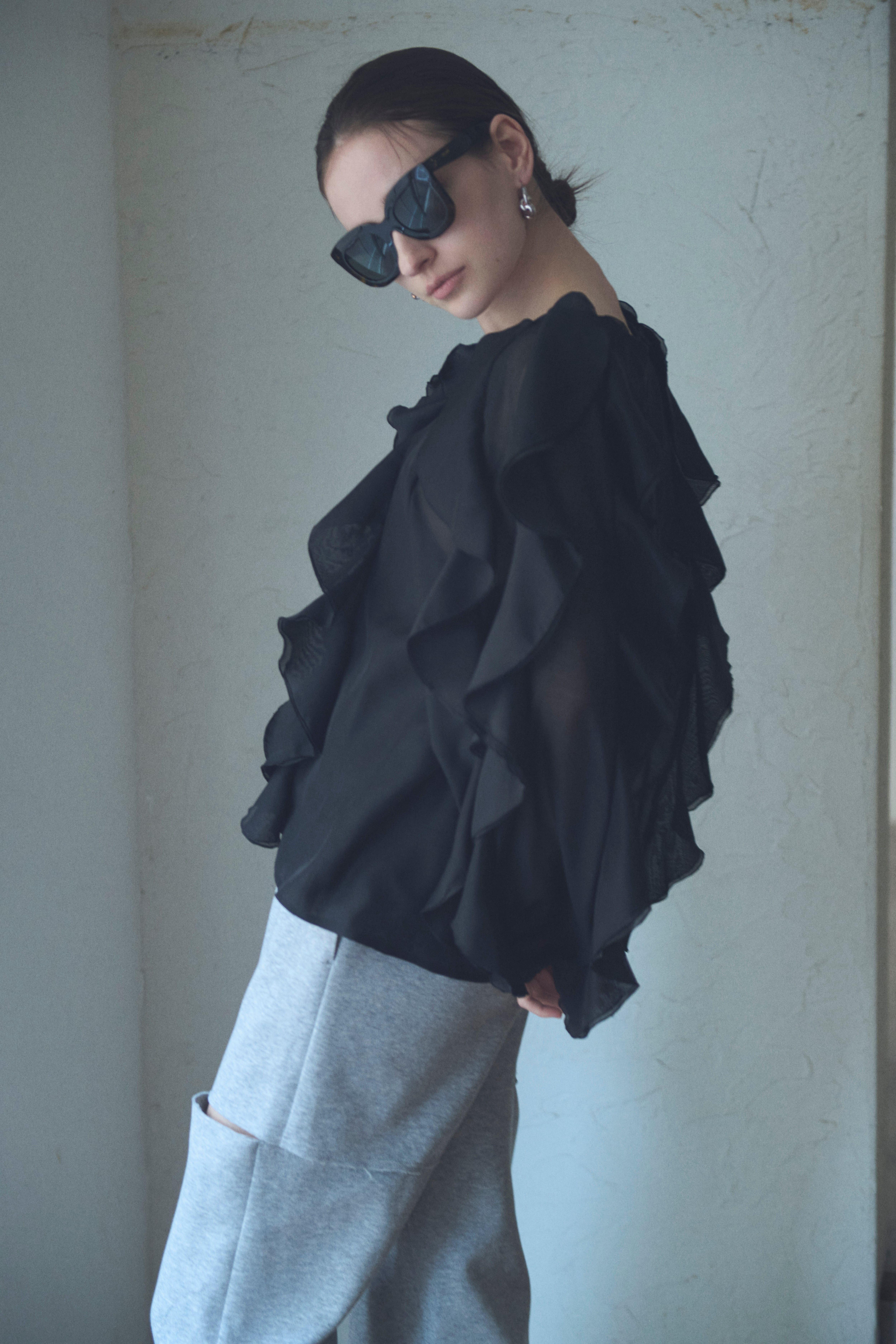 BLUELEA ブルレア　Line Frill Blouse　ピンク Bluelea♡ Line Frill Blouse ピンク 美品！
