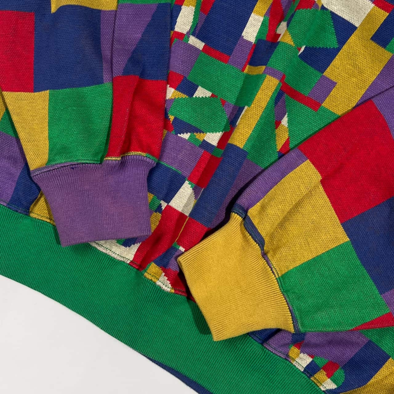 希少 レア KENZO Golf ケンゾー ゴルフ マルチカラー ブロックチェック トレーナー 2/マルチ メンズ ビンテージ