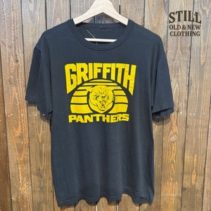 1990's～ GRIFFITH PANTHERS PRINT T-SHIRT SINGLE STITCH / 90年代 パンサーズ ブラック プリント Tシャツ 袖 シングルステッチ 【着画有り】